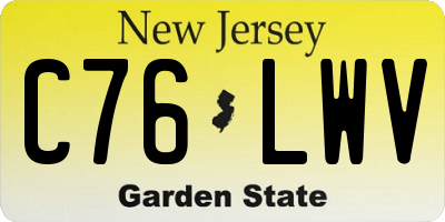 NJ license plate C76LWV