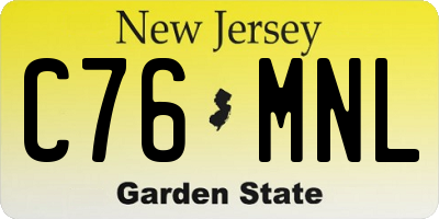 NJ license plate C76MNL