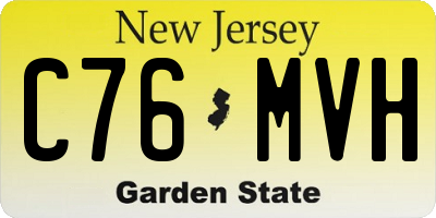 NJ license plate C76MVH