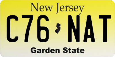 NJ license plate C76NAT