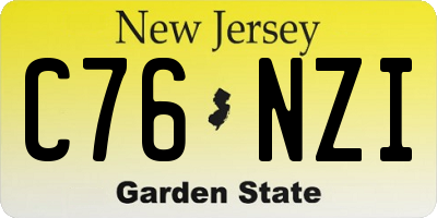 NJ license plate C76NZI