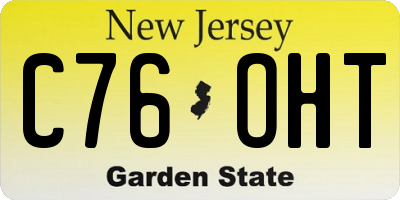 NJ license plate C76OHT