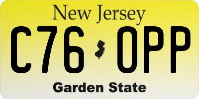 NJ license plate C76OPP