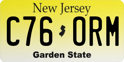 NJ license plate C76ORM