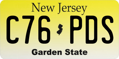 NJ license plate C76PDS