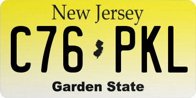 NJ license plate C76PKL