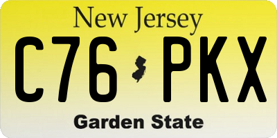 NJ license plate C76PKX