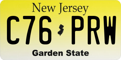 NJ license plate C76PRW