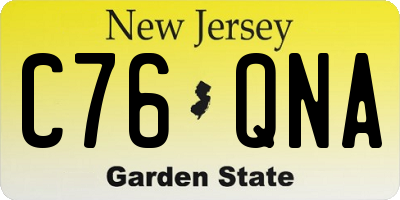 NJ license plate C76QNA
