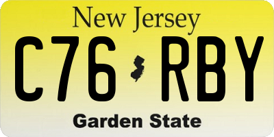 NJ license plate C76RBY
