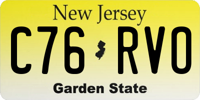 NJ license plate C76RVO