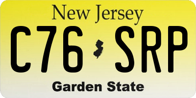 NJ license plate C76SRP