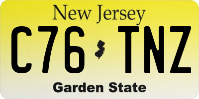 NJ license plate C76TNZ