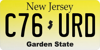 NJ license plate C76URD