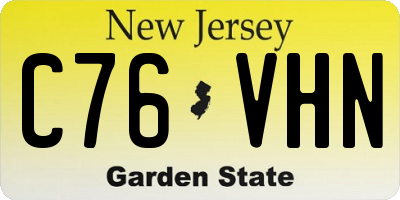 NJ license plate C76VHN