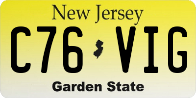 NJ license plate C76VIG