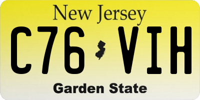 NJ license plate C76VIH