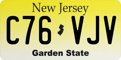 NJ license plate C76VJV