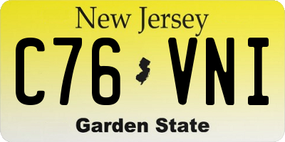 NJ license plate C76VNI