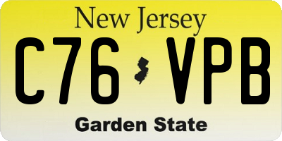 NJ license plate C76VPB