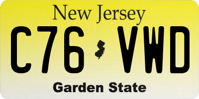 NJ license plate C76VWD