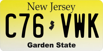 NJ license plate C76VWK