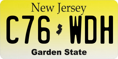 NJ license plate C76WDH