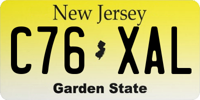 NJ license plate C76XAL