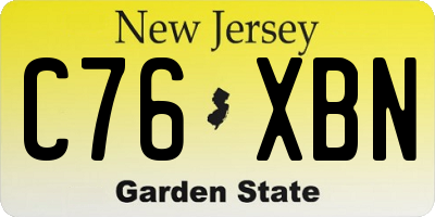 NJ license plate C76XBN