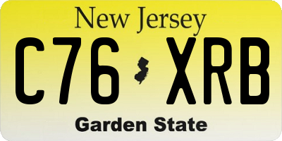 NJ license plate C76XRB