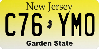 NJ license plate C76YMO