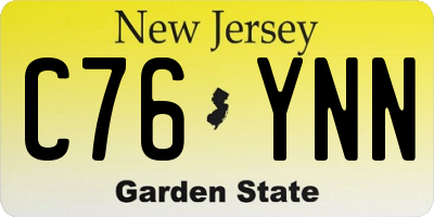 NJ license plate C76YNN