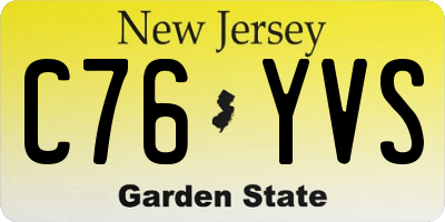 NJ license plate C76YVS