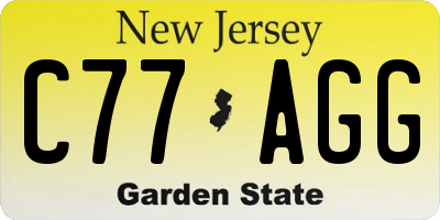 NJ license plate C77AGG