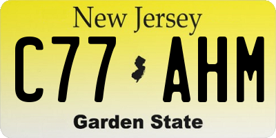 NJ license plate C77AHM