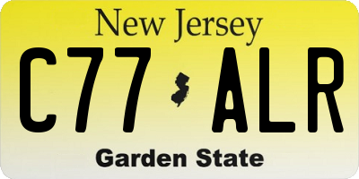 NJ license plate C77ALR