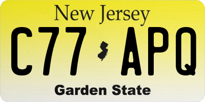 NJ license plate C77APQ