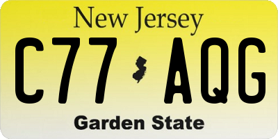 NJ license plate C77AQG