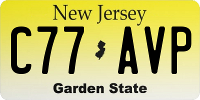 NJ license plate C77AVP