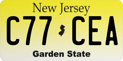 NJ license plate C77CEA