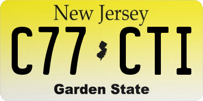 NJ license plate C77CTI