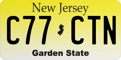 NJ license plate C77CTN