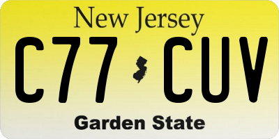 NJ license plate C77CUV