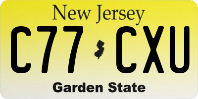 NJ license plate C77CXU