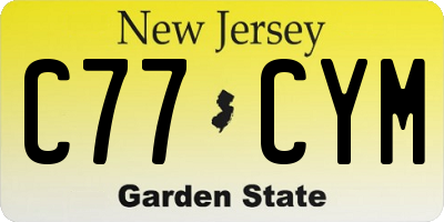 NJ license plate C77CYM