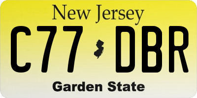 NJ license plate C77DBR