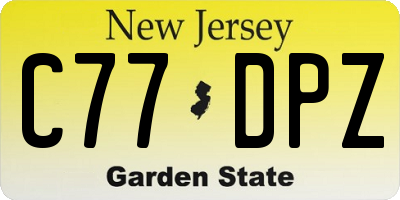 NJ license plate C77DPZ