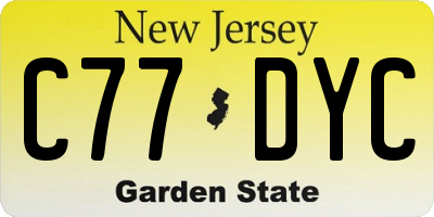NJ license plate C77DYC