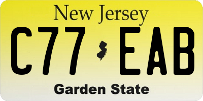 NJ license plate C77EAB