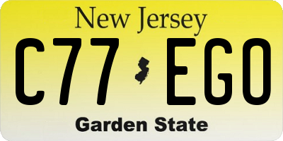 NJ license plate C77EGO